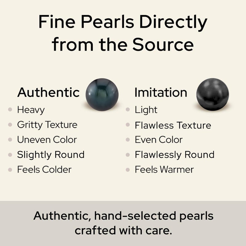 THE PEARL SOURCE 6.0-6.5mm Black Japanese Akoya Real Pearl Earrings for Women - 14k Gold Stud Earrings | Hypoallergenic Earrings with Genuine Cultured Pearls - Image 5